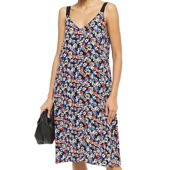 New Rag & Bone Estell Navy Floral Print Crepe Midi Dress NWT W292316NY Medium - Picture 7 of 16